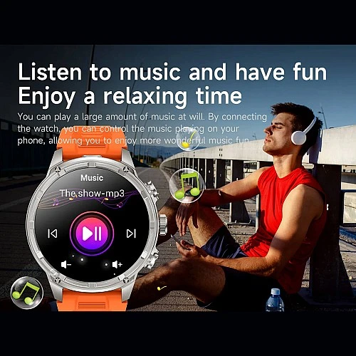 Smartwatch Microwear V99 - Black Steel