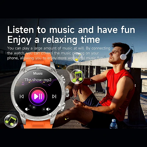 Smartwatch Microwear V99 - Black Steel