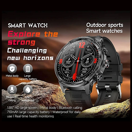 Smartwatch Microwear V99 - Black Steel