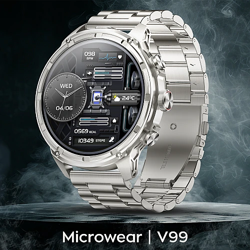 Smartwatch Microwear V99 - Silver Steel