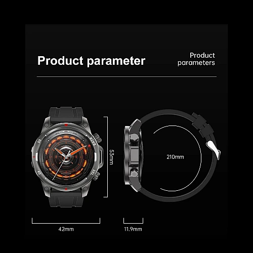 Smartwatch Microwear DK68 - Black Leather