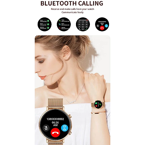 Smartwatch Microwear CY700 - Gold Steel