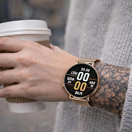 Smartwatch Microwear CY700 - Gold Steel Smartwatch Microwear CY700 - Gold Steel