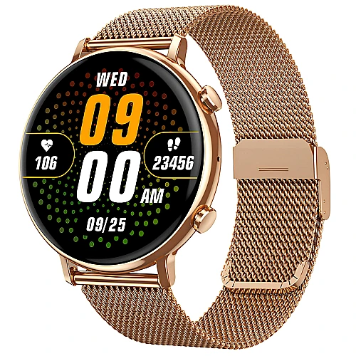 Smartwatch Microwear CY700 - Gold Steel