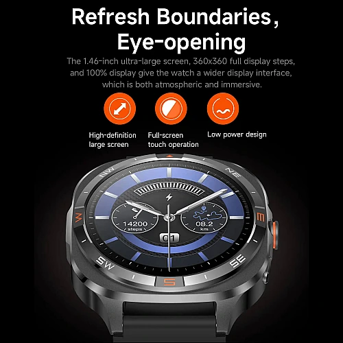 Smartwatch Microwear G400 - Black Silicone