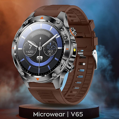 Smartwatch Microwear V65 - Brown Silicone