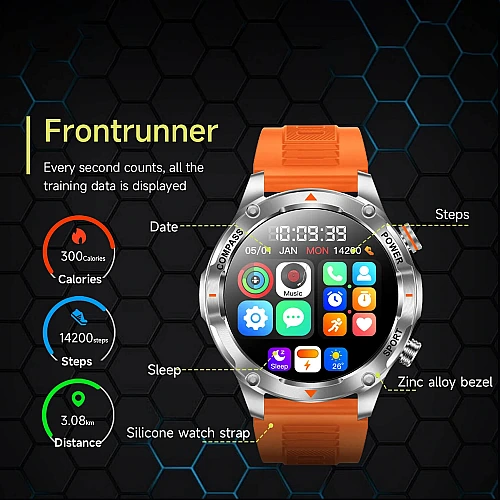 Smartwatch Microwear V65 - Black Silicone Smartwatch Microwear V65 - Black Silicone
