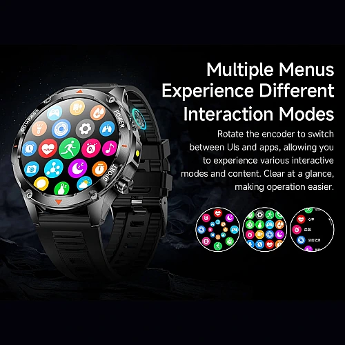 Smartwatch Microwear V65 - Black Silicone Smartwatch Microwear V65 - Black Silicone