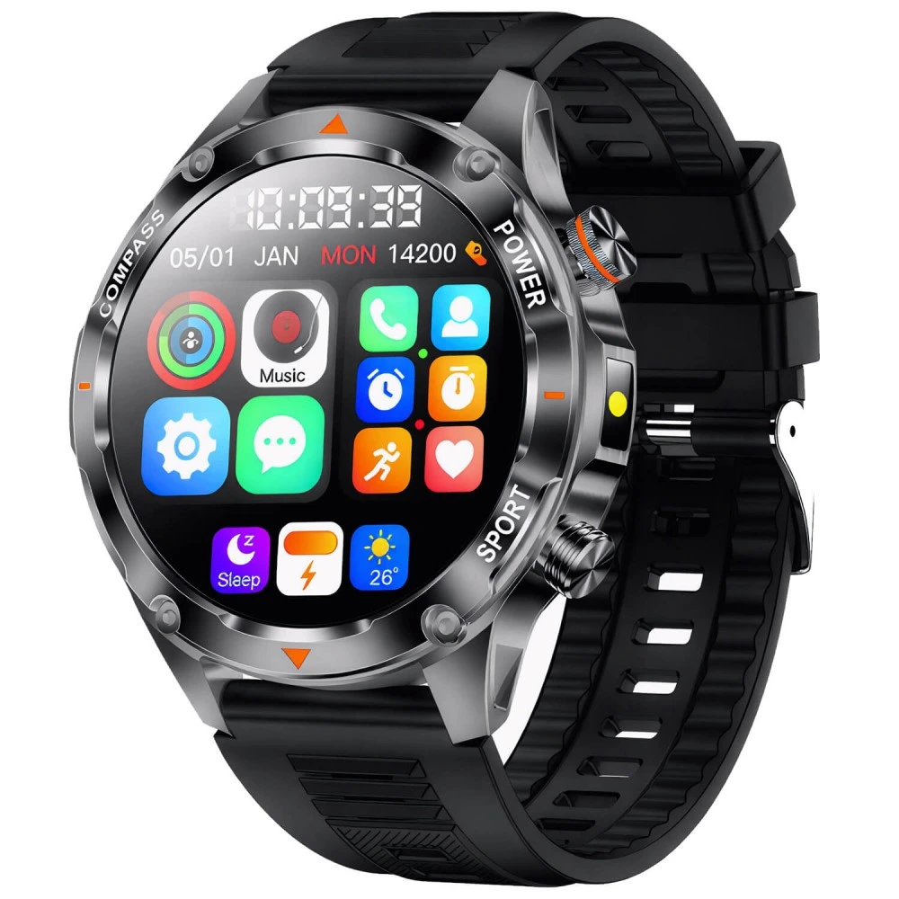 Smartwatch Microwear V65 - Black Silicone