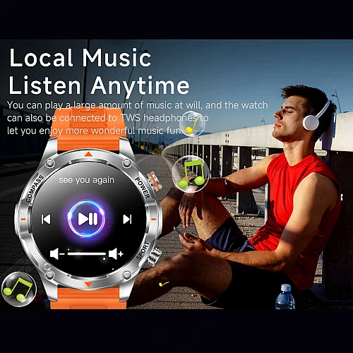 Smartwatch Microwear V65 - Orange Silicone