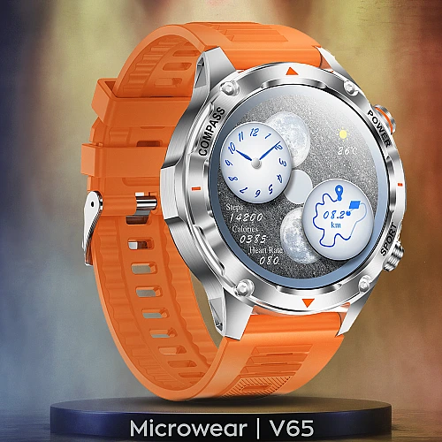 Smartwatch Microwear V65 - Orange Silicone