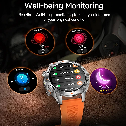 Smartwatch Microwear V65 - Orange Silicone