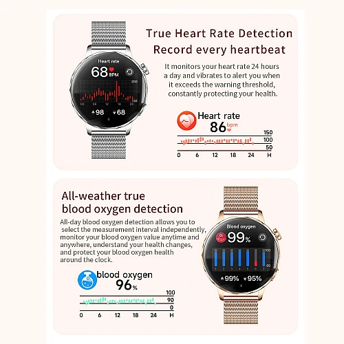 Smartwatch Microwear I220 - Gold Steel