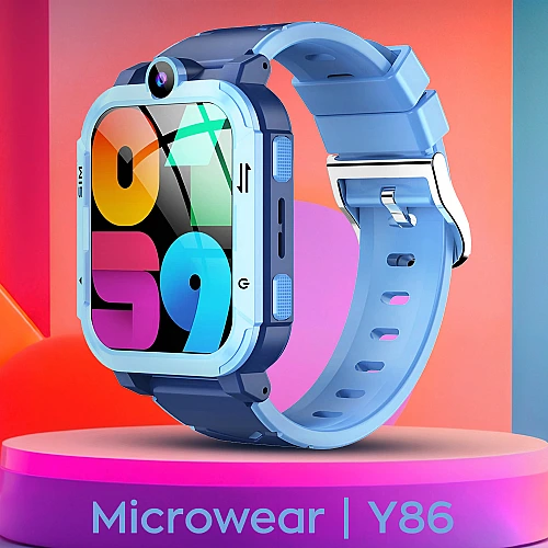 Smartwatch Microwear Y86 4G GPS WIFI - Blue Silicone