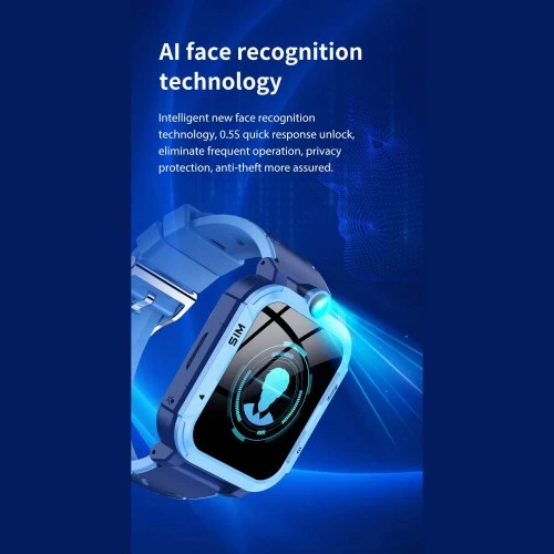 Smartwatch Microwear Y86 4G GPS WIFI - Blue Silicone
