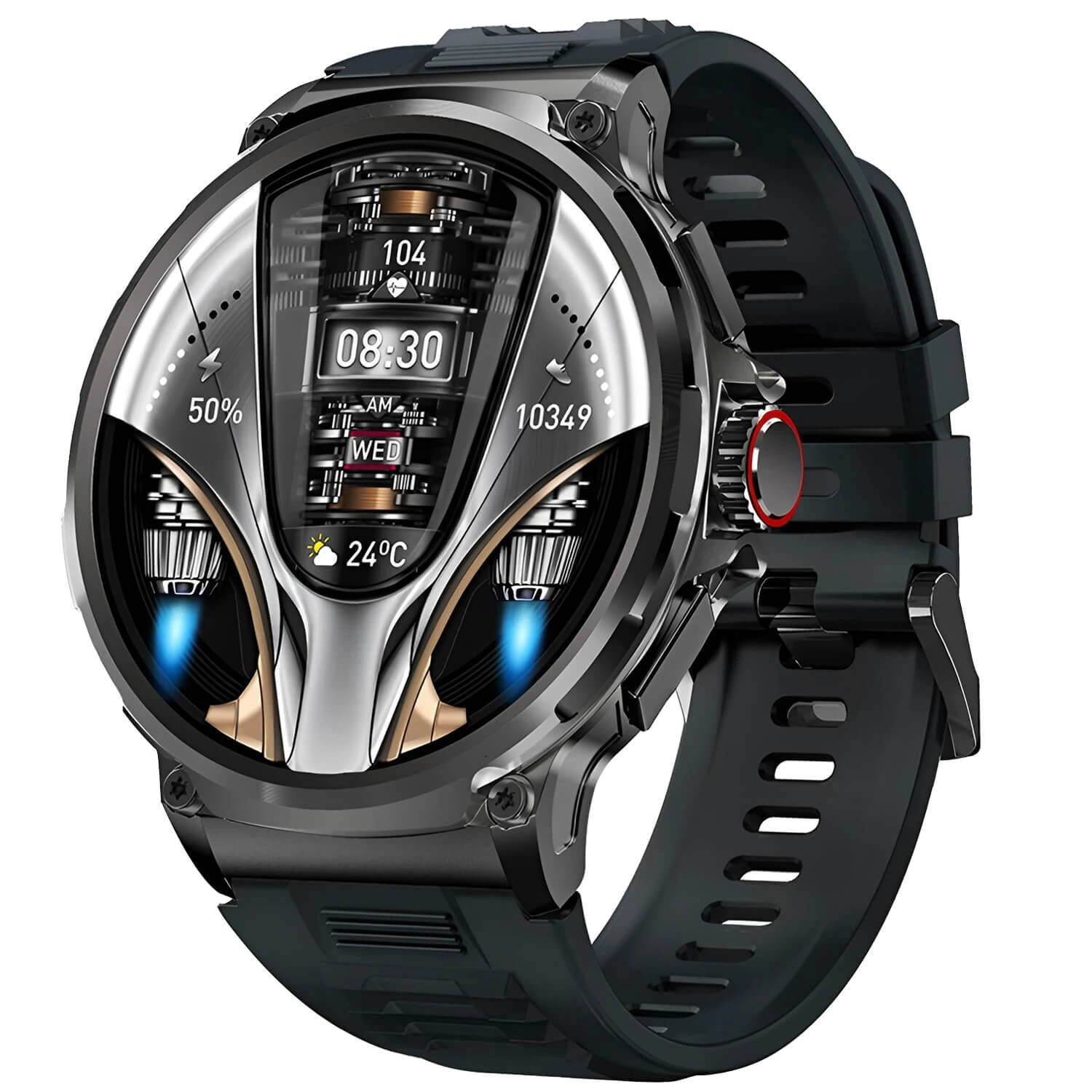 Smartwatch Microwear V69 - Black Silicone