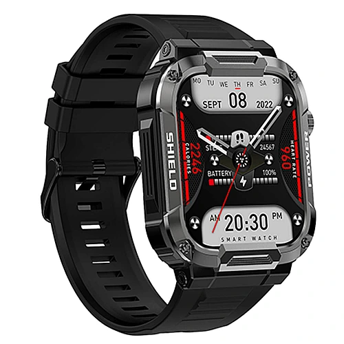 Smartwatch Microwear MK66- Black Silicone