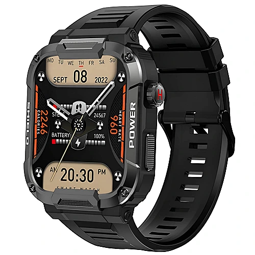 Smartwatch Microwear MK66- Black Silicone