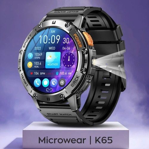 Smartwatch Microwear K65- Black Silicone