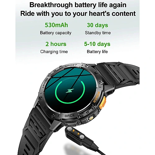 Smartwatch Microwear K65- Black Silicone