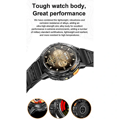 Smartwatch Microwear K65- Black Silicone
