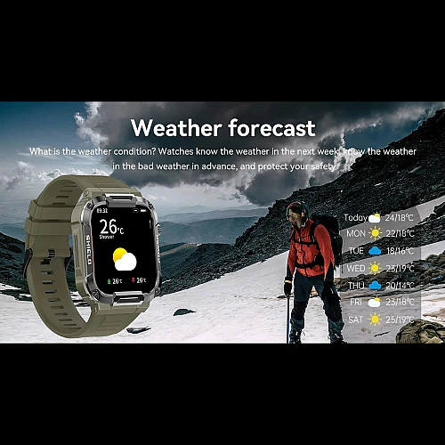 Smartwatch Microwear MK66- Khaki Silicone Smartwatch Microwear MK66- Khaki Silicone