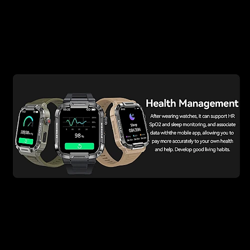 Smartwatch Microwear MK66- Khaki Silicone