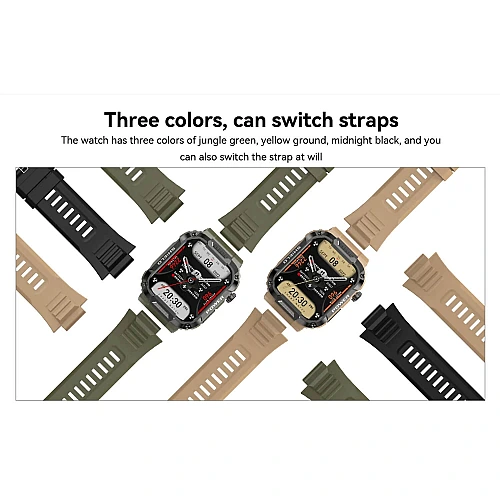 Smartwatch Microwear MK66- Khaki Silicone Smartwatch Microwear MK66- Khaki Silicone