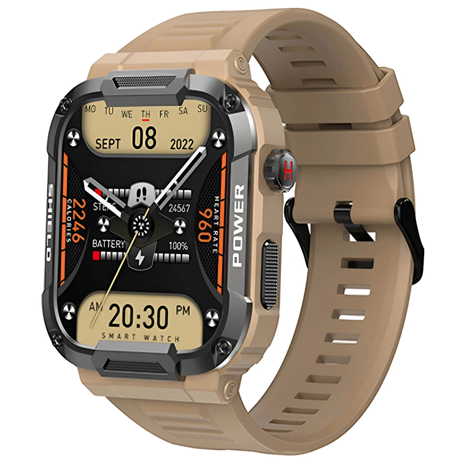 Smartwatch Microwear MK66- Khaki Silicone Smartwatch Microwear MK66- Khaki Silicone