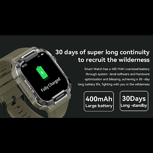 Smartwatch Microwear  MK66- Green Silicone