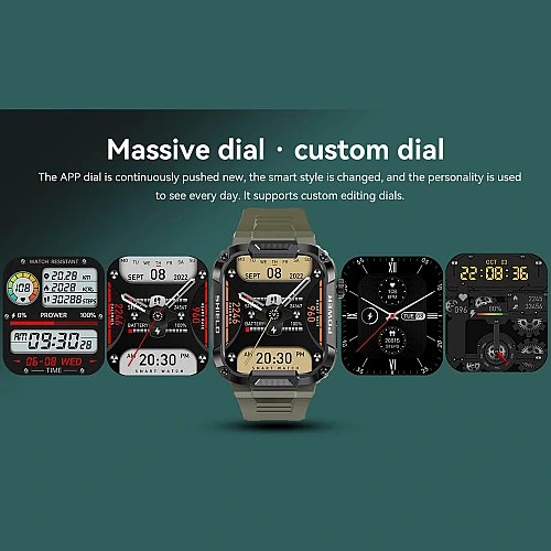 Smartwatch Microwear  MK66- Green Silicone