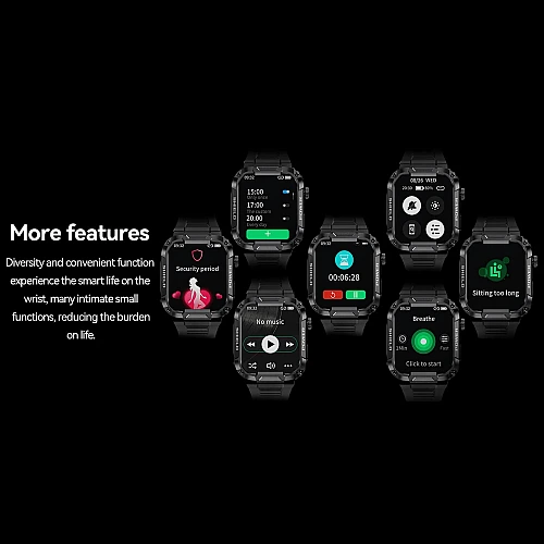 Smartwatch Microwear  MK66- Green Silicone