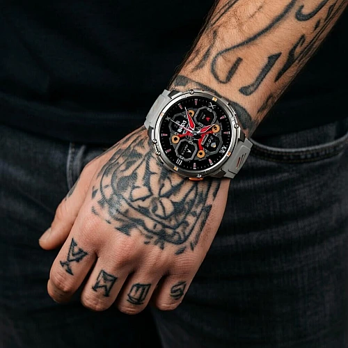 Smartwatch Microwear HT33- Grey & Orange Silicone