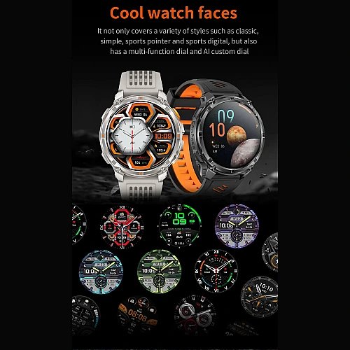 Smartwatch Microwear HT33- Black & Orange Silicone