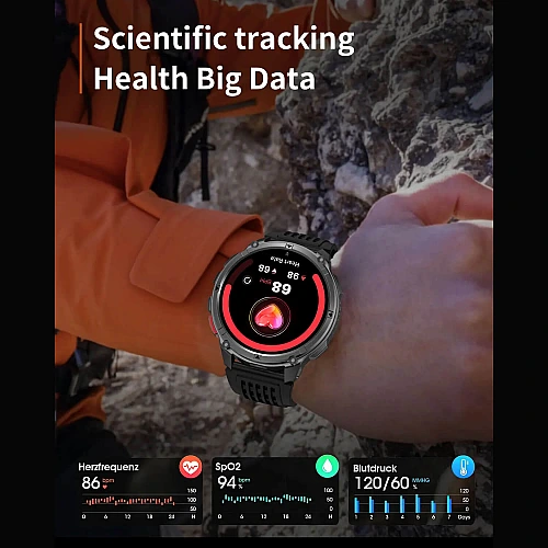 Smartwatch Microwear HT33- Black & Orange Silicone Smartwatch Microwear HT33- Black & Orange Silicone