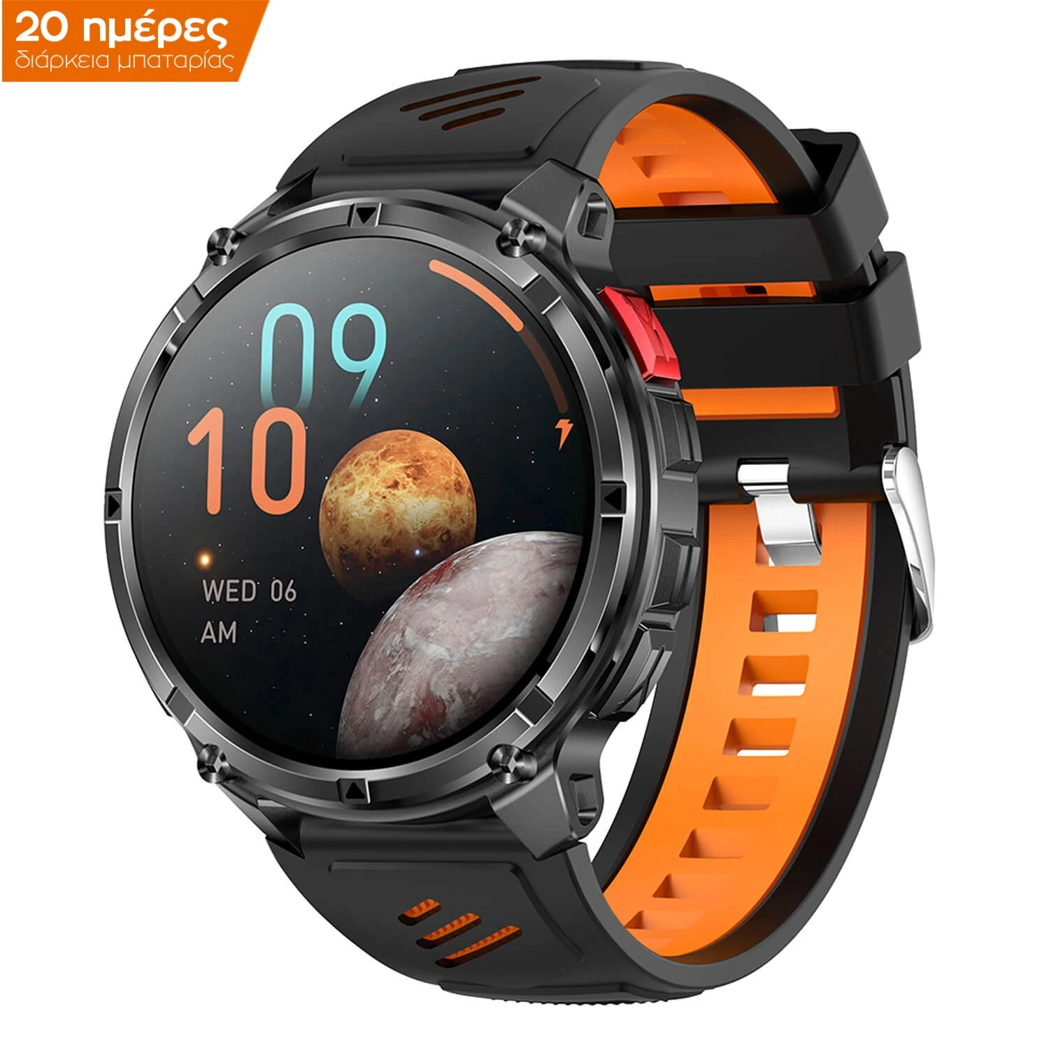 Smartwatch Microwear HT33- Black & Orange Silicone Smartwatch Microwear HT33- Black & Orange Silicone