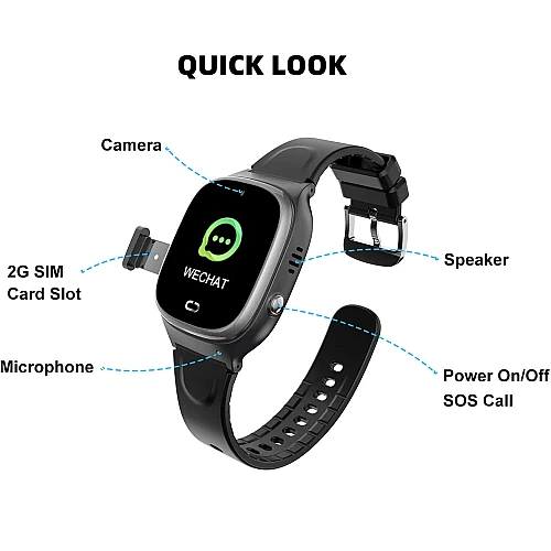 Smartwatch Microwear D05 2G GPS WIFI - Blue Silicone