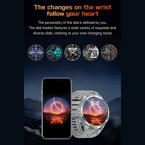 Smartwatch Microwear KT88 - Black Silicone