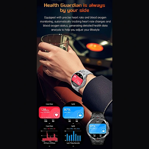 Smartwatch Microwear KT88 - Black Silicone