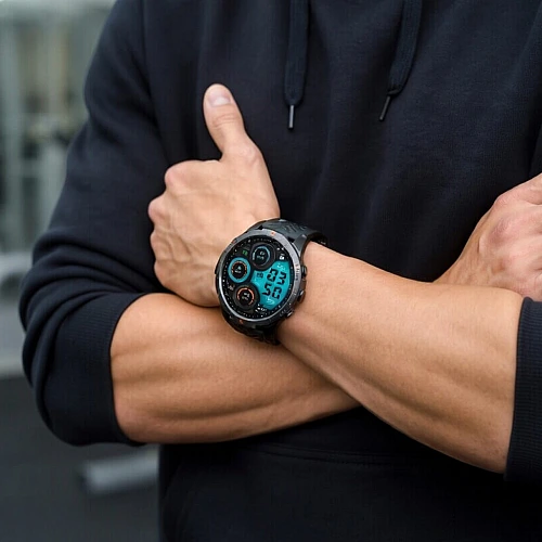 Smartwatch Microwear KT88 - Black Silicone