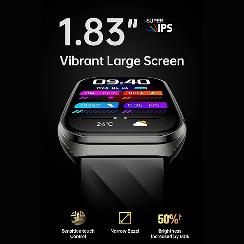 Smartwatch Microwear MT66 - Black Silicone