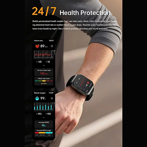 Smartwatch Microwear MT66 - Black Silicone