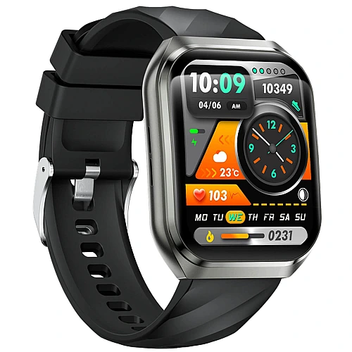 Smartwatch Microwear MT66 - Black Silicone
