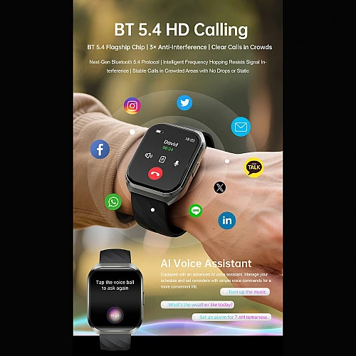 Smartwatch Microwear MT66 - Black Silicone