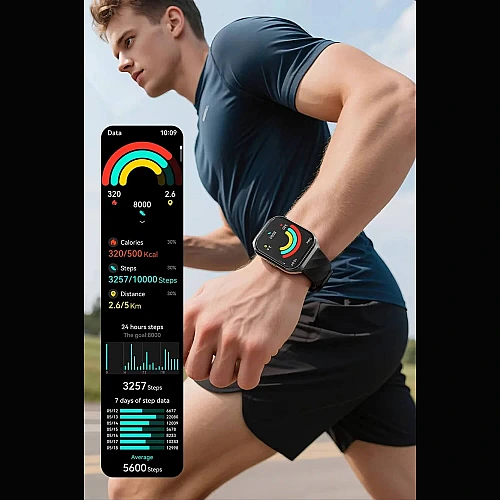 Smartwatch Microwear MT66 - Black Silicone Smartwatch Microwear MT66 - Black Silicone