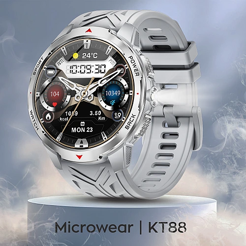 Smartwatch Microwear KT88 - Grey Silicone