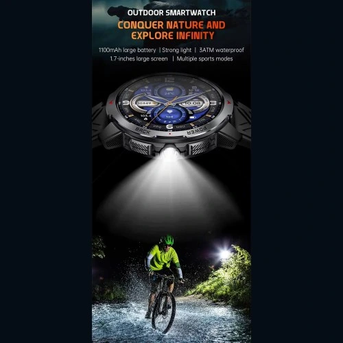 Smartwatch Microwear KT88 - Grey Silicone