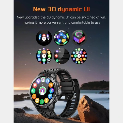 Smartwatch Microwear KT88 - Grey Silicone