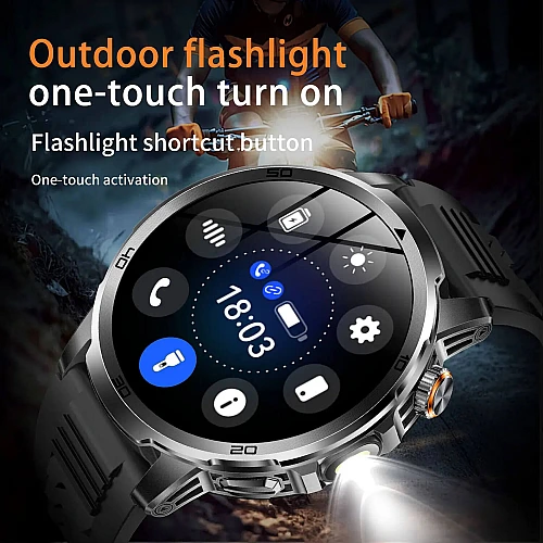 Smartwatch Microwear AK95 - Black Silicone