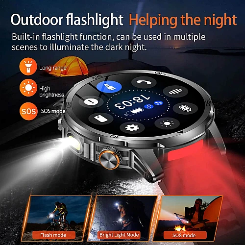 Smartwatch Microwear AK95 - Black Silicone